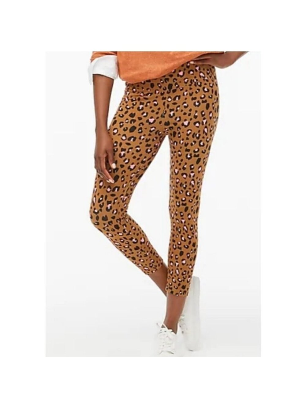 J Crew Cropped Leggings Leopard Print NWT